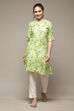 Lime Green LIVA Straight Kurta image number 1